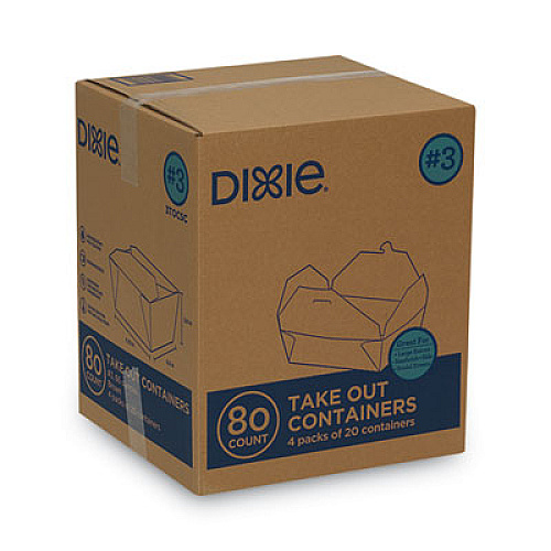 Dixie Reclosable One-Piece Natural-Paperboard Take-Out Box, 8.5 x 6.25 x 2.5, Brown, 20/Pack, 4 Packs/Carton (3TOCSC)