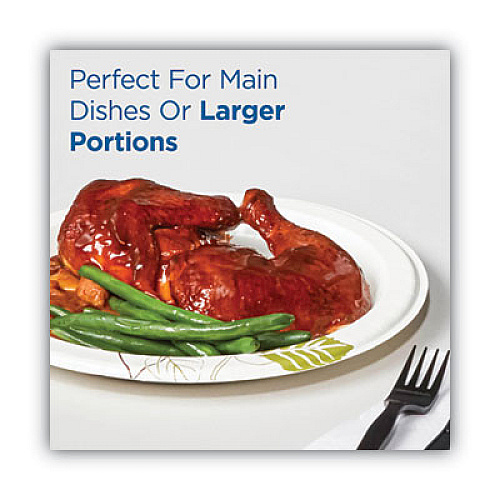 Dixie Pathways Heavyweight Oval Platters, 8.5 x 11, Green/Burgundy, 500/Carton (SX11PLPATH)
