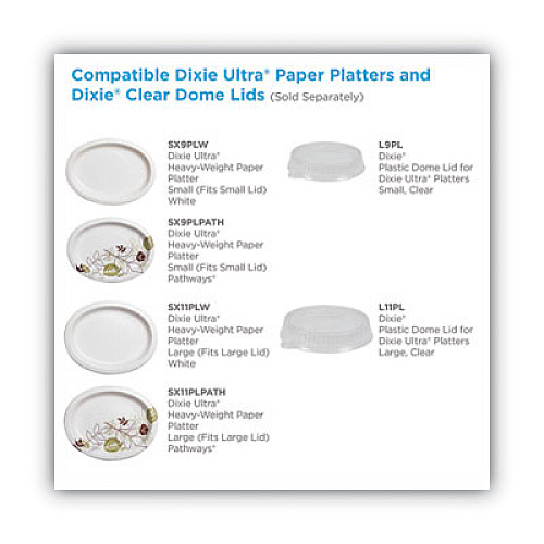 Dixie Pathways Heavyweight Oval Platters, 8.5 x 11, Green/Burgundy, 125/Pack (SX11PLPATHPK)