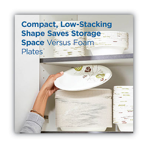 Dixie Pathways Heavyweight Oval Platters, 8.5 x 11, Green/Burgundy, 500/Carton (SX11PLPATH)