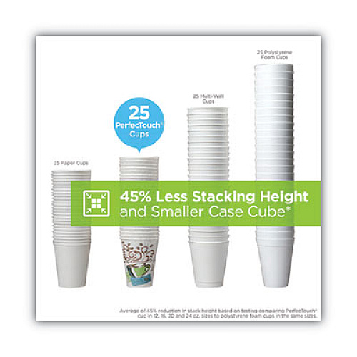 Dixie PerfecTouch Paper Hot Cups and  Lids Combo, 10 oz, Multicolor, 50 Cups/Lids/Pack (5310COMBO600)