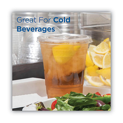 Dixie Cold Drink Cup Lids, Fits 16 oz Plastic Cold Cups, Clear, 100/Sleeve, 10 Sleeves/Carton (CL1424PET)