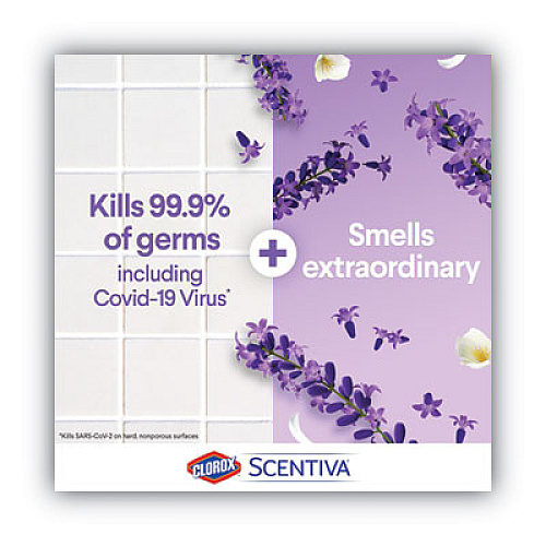 Clorox Scentiva Multi Surface Cleaner, Tuscan Lavender and Jasmine, 32 oz, 6/Carton (31387)