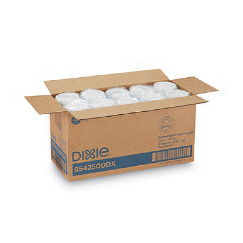 Dixie Dome Lid, Fits 10 oz to 16 oz PerfecTouch Hot Cups/12 oz to 20 oz WiseSize Hot Cups, Plastic, White, 500/Carton (9542500DXCT)