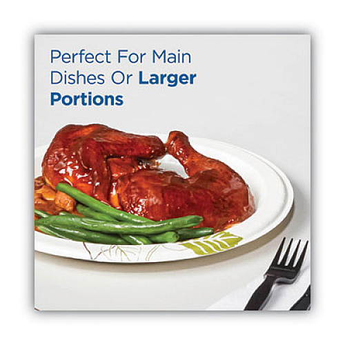 Dixie Pathways Heavyweight Oval Platters, 8.5 x 11, Green/Burgundy, 125/Pack (SX11PLPATHPK)