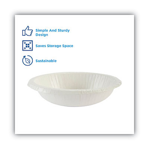 Dixie Paper Dinnerware, Bowls, White, 12 oz, 125/Pack (DBB12WPK)