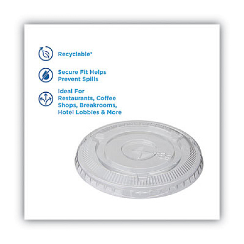 Dixie Cold Drink Cup Lids, Fits 9 oz to 12 oz Cold Cups, Plastic, Clear, 100/Sleeve, 10 Sleeves/Carton (CL912PET)