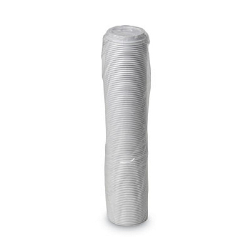 Dome Drink-Thru Lids, Fits 10 oz to 20 oz Dixie Hot Cups, Plastic, White, 100/Pack (D9542PK)