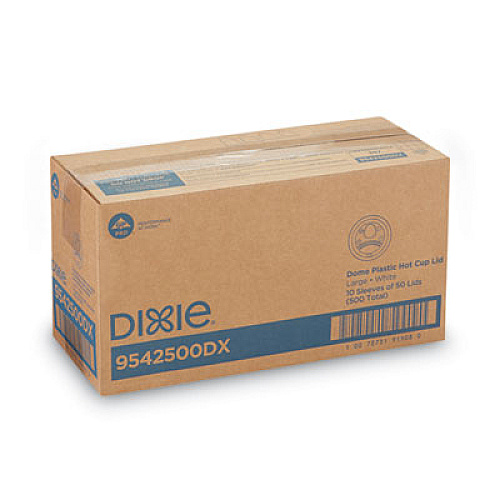 Dixie Dome Lid, Fits 10 oz to 16 oz PerfecTouch Hot Cups/12 oz to 20 oz WiseSize Hot Cups, Plastic, White, 500/Carton (9542500DXCT)