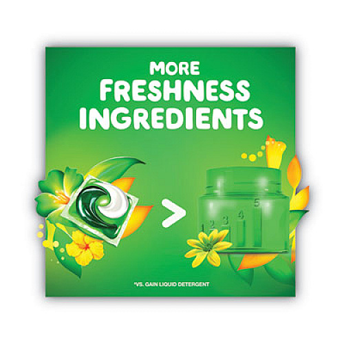 Gain Flings Detergent Pods, Original, 72/Container, 4 Container/Carton (86792CT)
