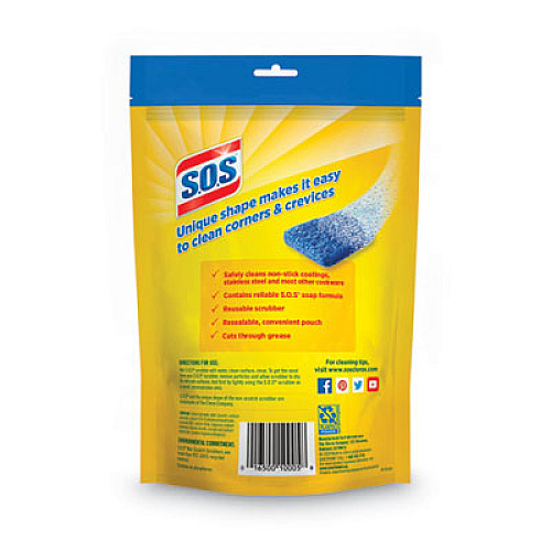 S.O.S. Non-Scratch Soap Scrubbers, Blue, 6/Pack (10005PK)