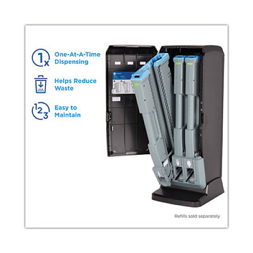 Dixie SmartStock Tri-Tower Dispenser, Holds Forks/Knives/Spoons, 13.16 x 16.07 x 31.03, Black/Gray (DUSSTDSP3)