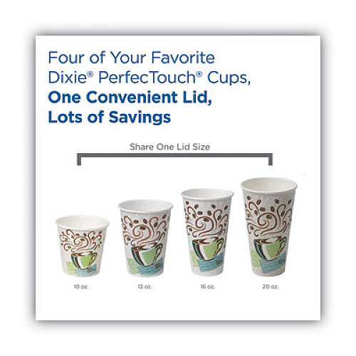 Dixie Dome Drink-Thru Lids, Fits 10 oz to 16 oz Hot Cups, Plastic, White, 1,000/Carton (D9542)