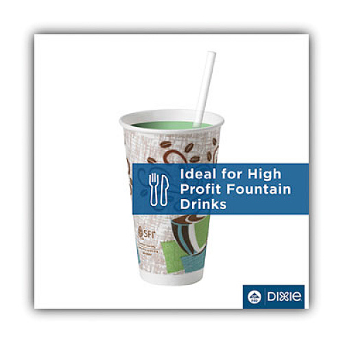 Dixie Jumbo Straws, 7.75", Plastic, Translucent, 500/Box (JW74)