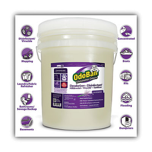 OdoBan Concentrated Odor Eliminator and Disinfectant, Lavender Scent, 5 gal Pail (9111625G)
