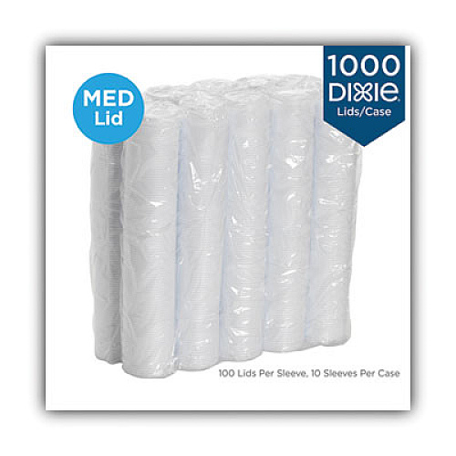 Sip-Through Dome Hot Drink Lids, Fits 10 oz Dixie Hot Cups, Plastic, White, 100/Pack, 10 Packs/Carton (DL9540CT)