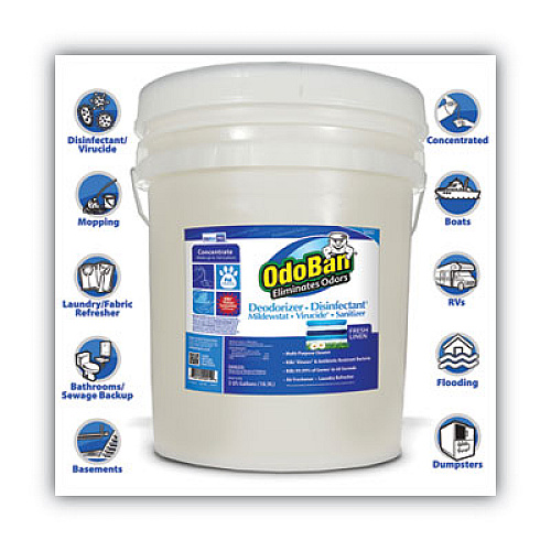 OdoBan Concentrate Odor Eliminator and Disinfectant, Fresh Linen, 5 gal Pail (9117625G)