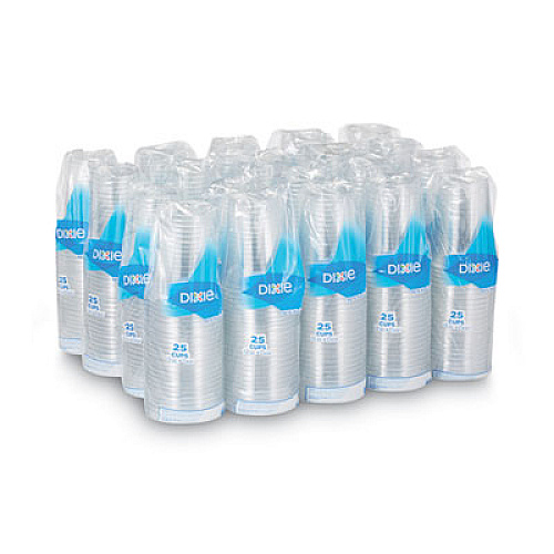 Dixie Clear Plastic PETE Cups, 12 oz, 25/Sleeve, 20 Sleeves/Carton (CPET12DX)