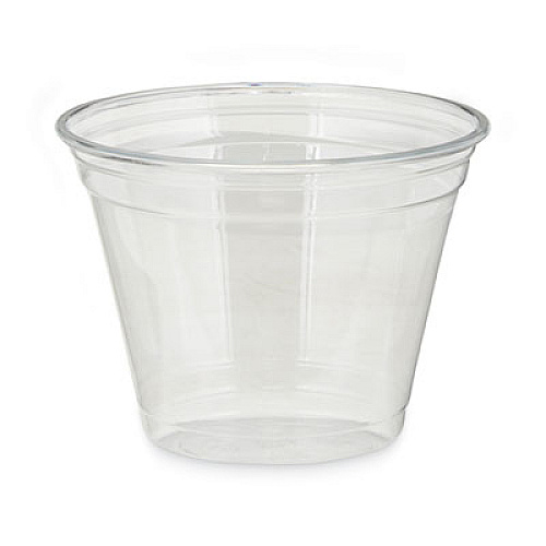 Dixie Clear Plastic PETE Cups, 9 oz, Squat, 50/Sleeve, 20 Sleeves/Carton (CPET9)