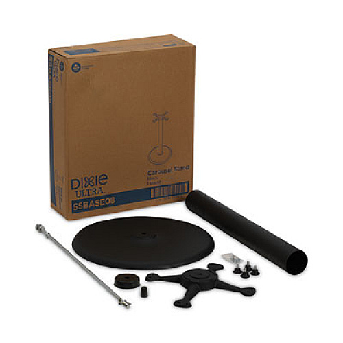 Dixie SmartStock Cutlery Dispenser, Stand, 18.25" dia x 42h, Black (SSBASE08)