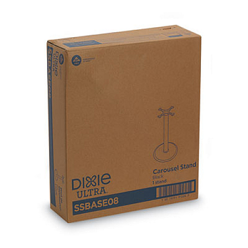 Dixie SmartStock Cutlery Dispenser, Stand, 18.25" dia x 42h, Black (SSBASE08)