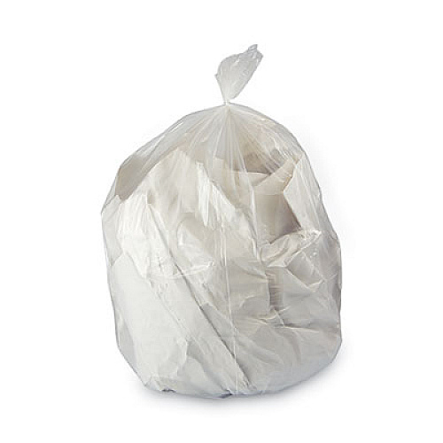GEN High-Density Can Liners, 33 gal, 13 mic, 33" x 39", Natural, Perforated Roll, 25 Bags/Roll, 10 Rolls/Carton (333916)