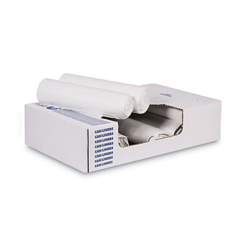 GEN High-Density Can Liners, 33 gal, 13 mic, 33" x 39", Natural, Perforated Roll, 25 Bags/Roll, 10 Rolls/Carton (333916)