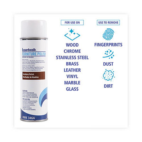 Boardwalk Furniture Polish, Lemon Scent, 19 oz Aerosol Spray (346AEA)