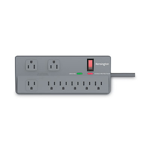 Kensington Guardian Premium Surge Protector, 8 Outlets, 6 ft Cord, 1080 Joules, Gray (38218)