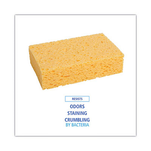 Boardwalk Medium Cellulose Sponge, 3.67 x 6.08, 1.55" Thick, Yellow, 24/Carton (CS2)