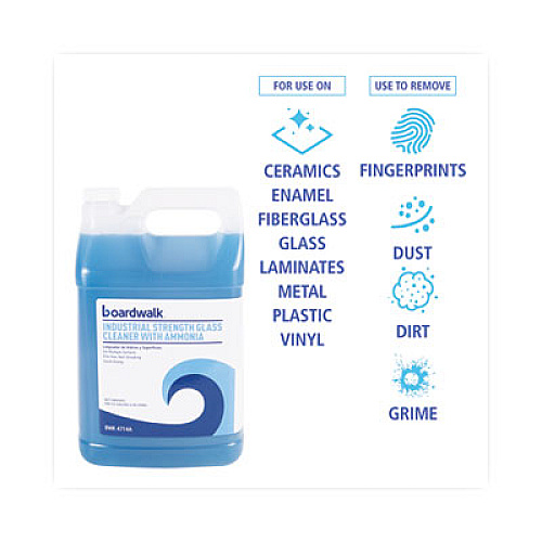 Boardwalk Industrial Strength Glass Cleaner with Ammonia, 1 gal Bottle, 4/Carton (4714A)