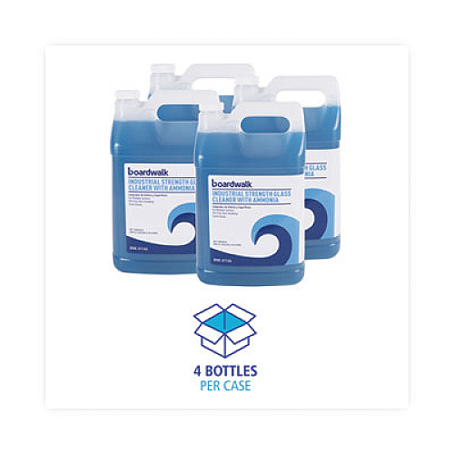 Boardwalk Industrial Strength Glass Cleaner with Ammonia, 1 gal Bottle, 4/Carton (4714A)