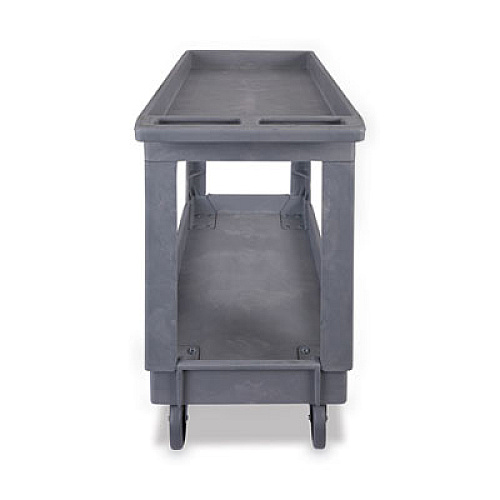 Boardwalk Utility Cart, Two-Shelf, 16w x 34d, Swivel Casters, Resin, Gray (BWK3416UCGRA)