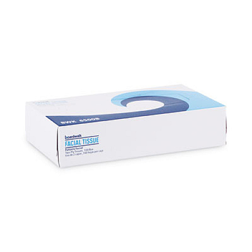 Boardwalk Office Packs Facial Tissue, Flat Box, 2-Ply, White, 100 Sheets/Box, 30 Boxes/Carton (6500B)