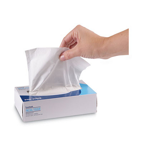 Boardwalk Office Packs Facial Tissue, Flat Box, 2-Ply, White, 100 Sheets/Box, 30 Boxes/Carton (6500B)