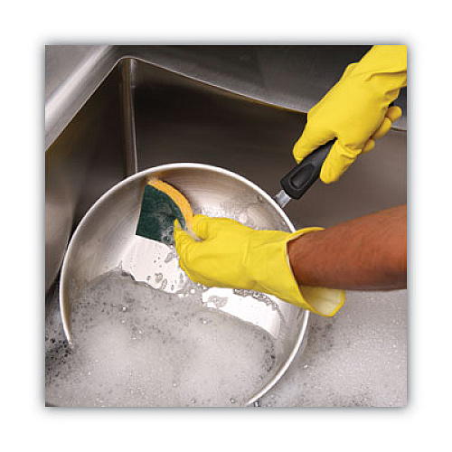 Boardwalk Medium-Duty Scrubbing Sponge, Individually Wrapped, 3.6 x 6.1, 0.75" Thick, Yellow/Green, 20/Carton (174)