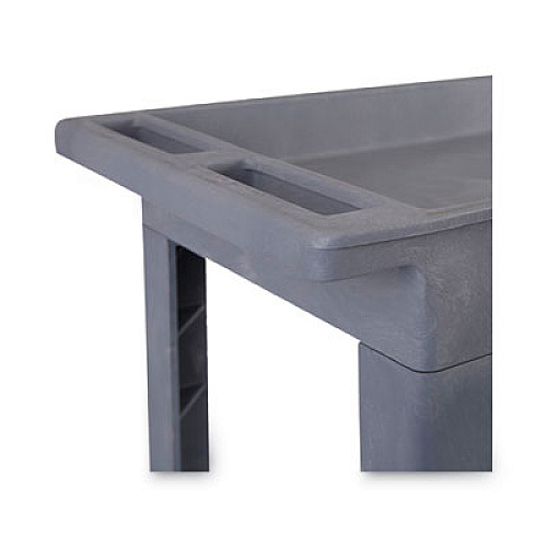 Boardwalk Utility Cart, Two-Shelf, 16w x 34d, Swivel Casters, Resin, Gray (BWK3416UCGRA)