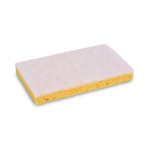 Boardwalk Light-Duty Scrubbing Sponge, Individually Wrapped, 3.6 x 6.1, 0.7" Thick, Yellow/White, 20/Carton (16320)