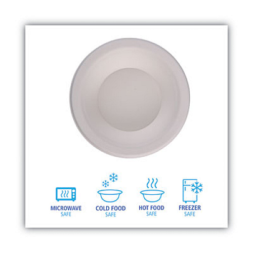 Boardwalk Bagasse Dinnerware, Bowl, 12 oz, White, 1,000/Carton (BWKBOWLWF12)