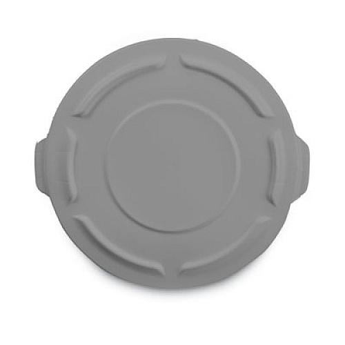 Rubbermaid Commercial BRUTE Self-Draining Flat Top Lids for 55 gal Round BRUTE Containers, 26.75" Diameter, Gray (265400GY)