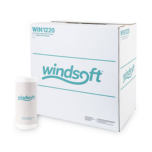 Windsoft Kitchen Roll Towels, 2-Ply, 11 x 8.8, White, 100/Roll, 30 Rolls/Carton (1220CT)