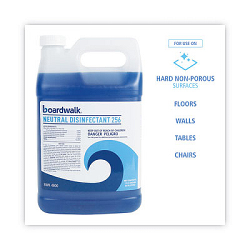 Boardwalk Neutral Disinfectant, Floral Scent, 1 gal Bottle, 4/Carton (BWK4800)