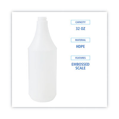 Boardwalk Embossed Plastic Spray Bottle, 32 oz, Clear, 24/Carton (00032)