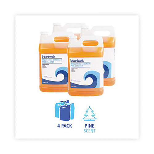 Boardwalk Industrial Strength Cleaner, Pine Scent, 1 gal Bottle, 4/Carton (4734)