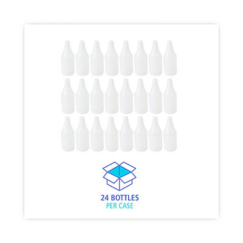 Boardwalk Embossed Plastic Spray Bottle, 24 oz, Clear, 24/Carton (00024)