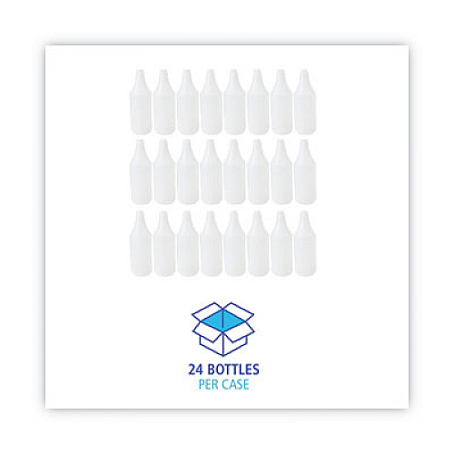 Boardwalk Embossed Plastic Spray Bottle, 32 oz, Clear, 24/Carton (00032)