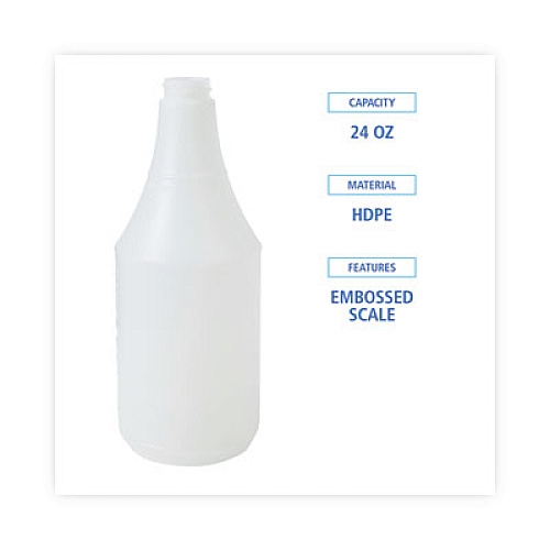 Boardwalk Embossed Plastic Spray Bottle, 24 oz, Clear, 24/Carton (00024)