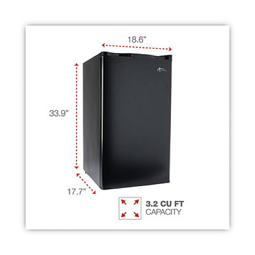 Alera 3.2 Cu. Ft. Refrigerator with Chiller Compartment, Black (RF333B)