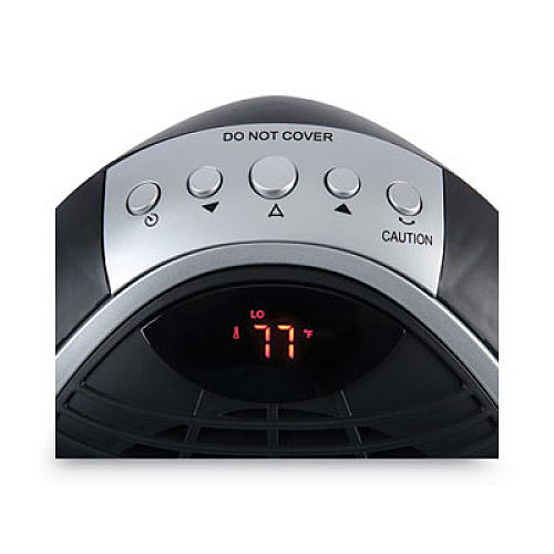 Alera Digital Fan-Forced Oscillating Heater, 1500W, 9.25" x 7" x 11.75", Black (ALEHEFF12B)