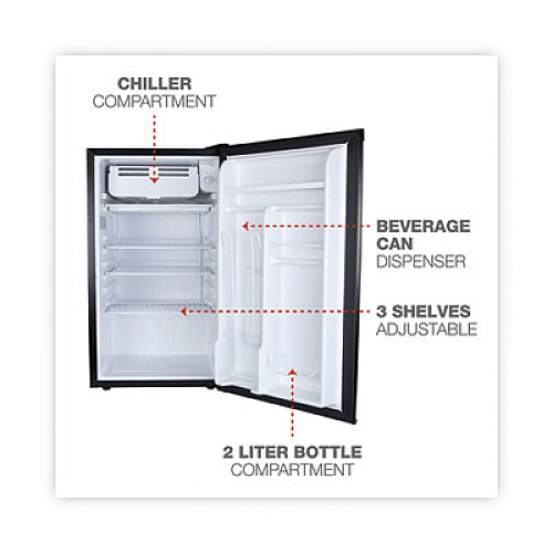 Alera 3.2 Cu. Ft. Refrigerator with Chiller Compartment, Black (RF333B)